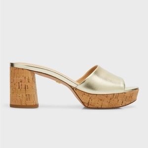 Veronica Beard Daliplatlow Metallic Cork Mule Sandals in Size 9